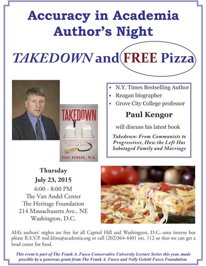 Author’s Night with Conservative Author and Professor Paul Kengor on His Latest Book