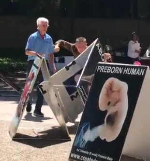 VIDEO: Protester Trashes Pro-Life Display at Texas State University