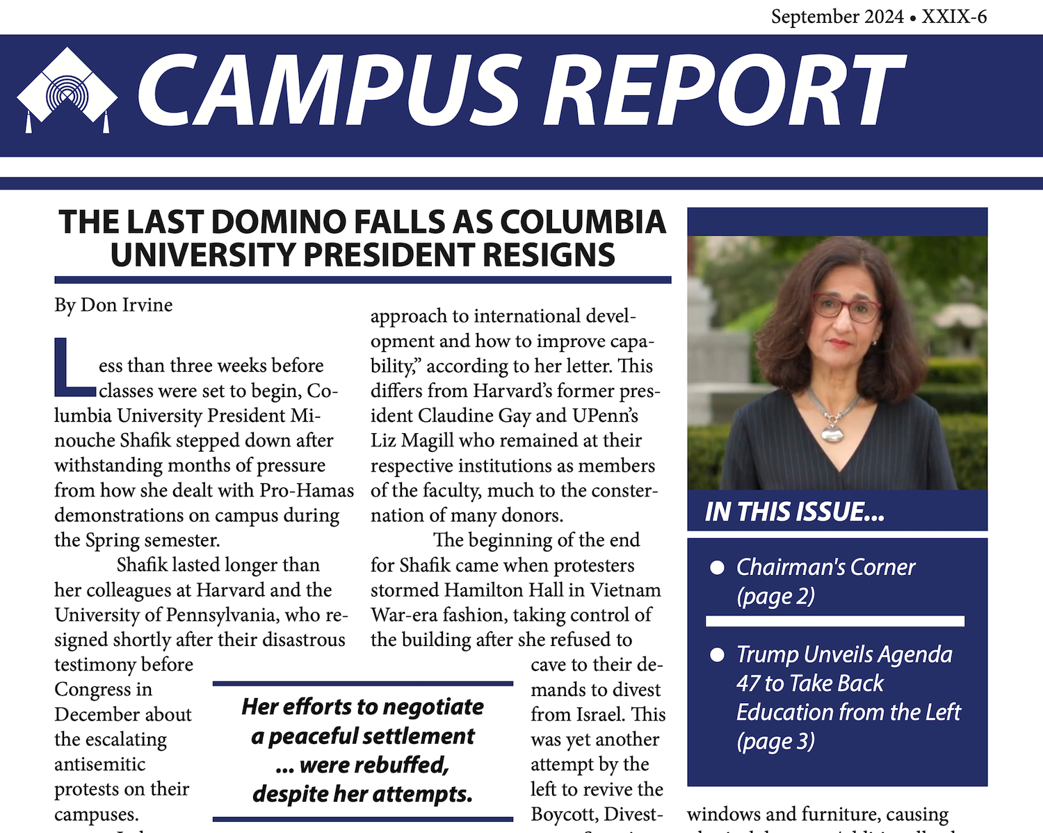 The Last Domino Falls as Columbia University President Resigns