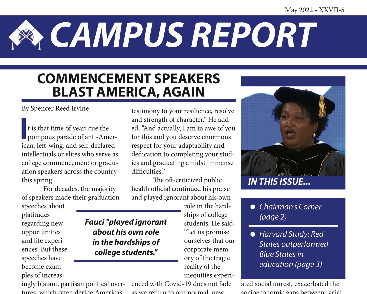 Commencement Speakers Blast America, Again