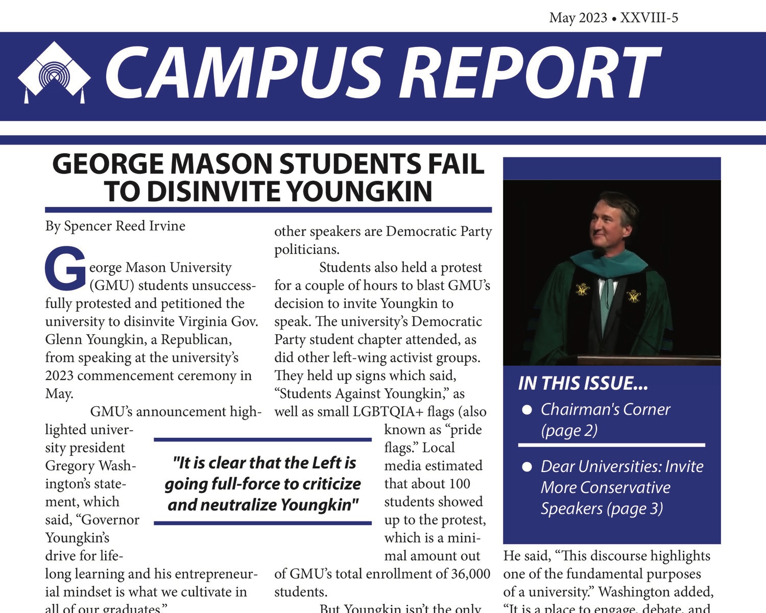 George Mason Students Fail to Disinvite Youngkin